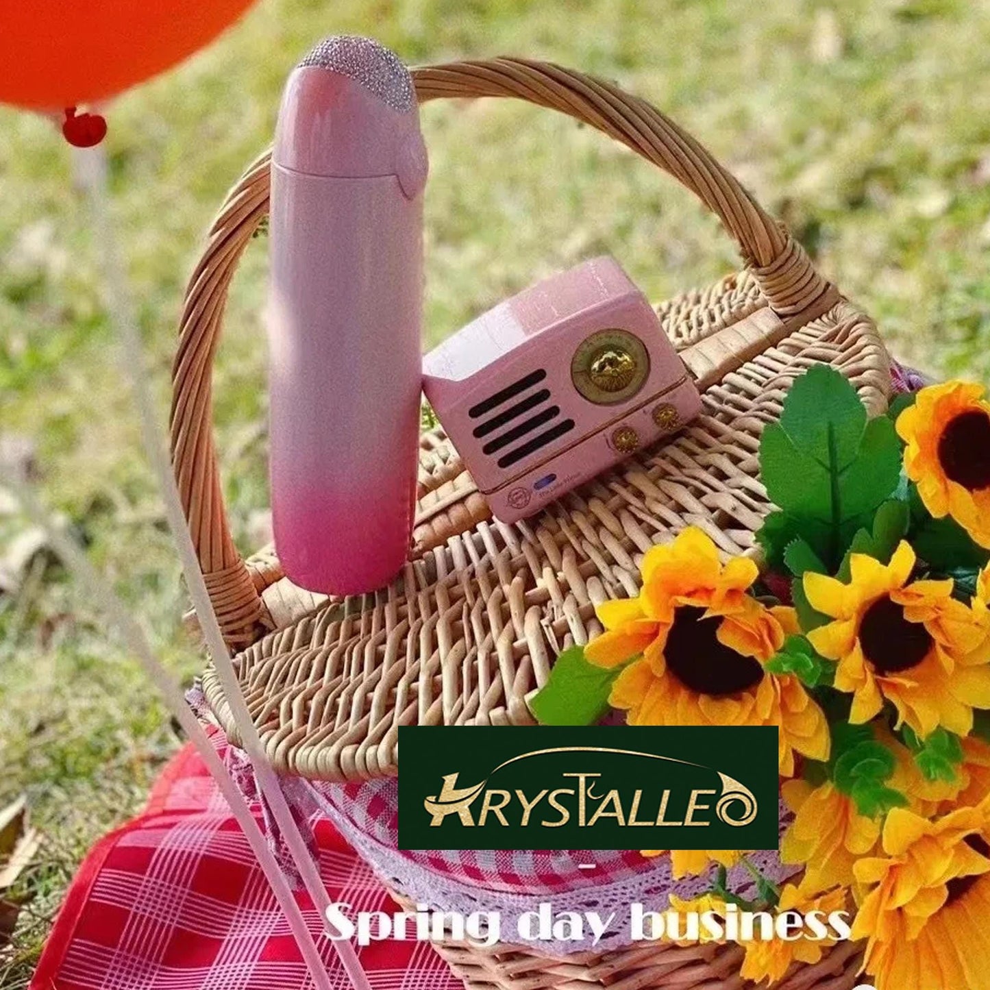 8oz Portable Light-weight Pink Water Bottle Ornamented with Swarovski Crystals Fit into Smaller or Medium Purses Great Gifting Ideas