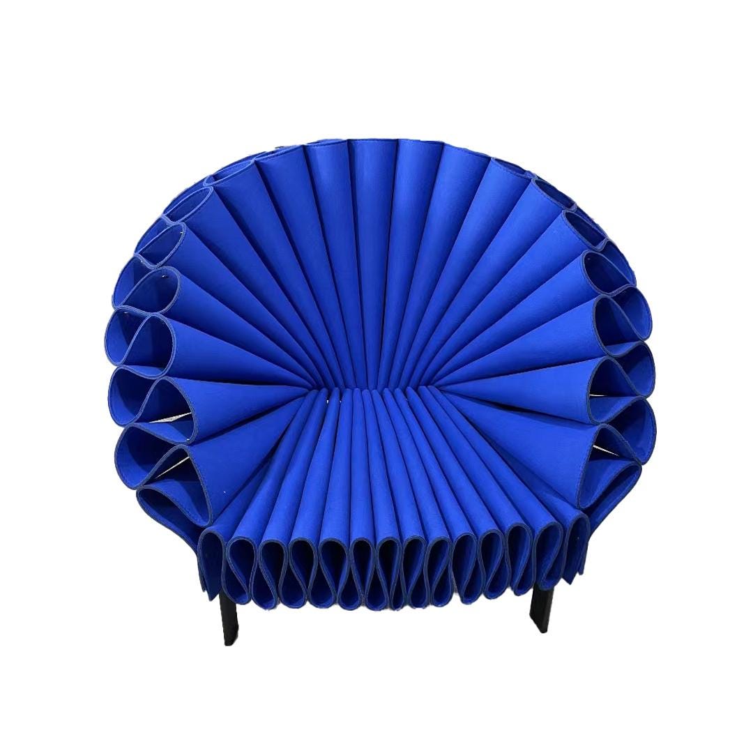 Lounge Leather Single Accent Armchair in Unique Peacock Flaunting Tail Shape Optional Colors Available for Living Bedroom Foyer Lobby Office