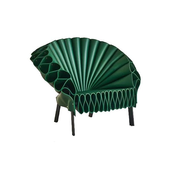 Lounge Leather Single Accent Armchair in Unique Peacock Flaunting Tail Shape Optional Colors Available for Living Bedroom Foyer Lobby Office