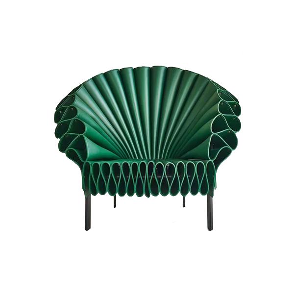 Lounge Leather Single Accent Armchair in Unique Peacock Flaunting Tail Shape Optional Colors Available for Living Bedroom Foyer Lobby Office