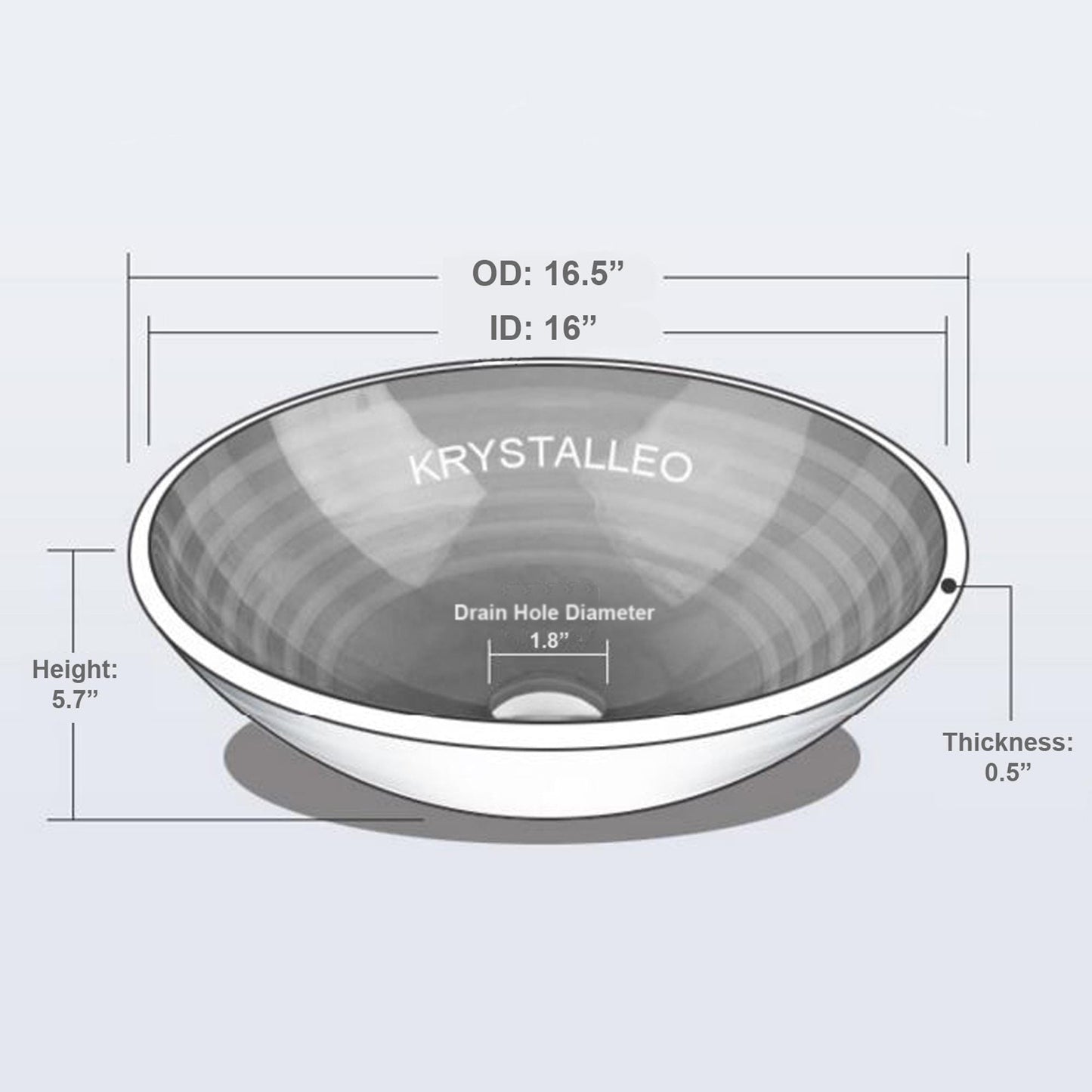 Modern Tempered Glass Vessel Sink Contemporary Artistic Irregular Shape in Blue Translucent Color Countertop Bathroom Sinks Round Basin Bowl